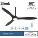 Sleek 60 inch Coal Ceiling Fan