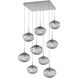 Nova LED LED Classic Silver Multi-Pendant Ceiling Light in 2700K LED, Zircon Inner - Smoke Outer, Square Multi-Pendant
