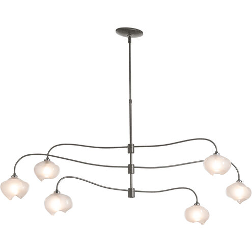 Ume 6 Light 22 inch Natural Iron Pendant Ceiling Light in Ume Frosted, Large