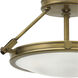 Collier 3 Light 16.5 inch Heritage Brass Indoor Semi-Flush Mount Ceiling Light