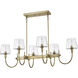 Brookside 6 Light 25 inch Vintage Brass Island Pendant Ceiling Light