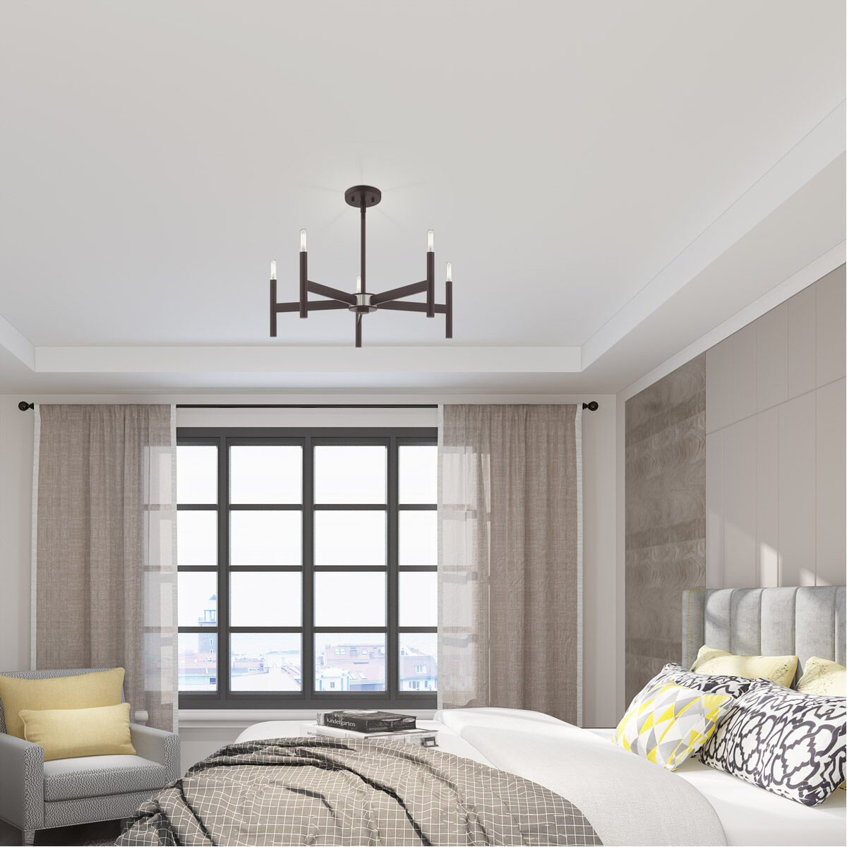 Copenhagen 5 Light 25 inch Bronze Chandelier Ceiling Light