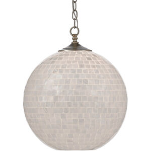 Finhorn 1 Light 16 inch Pearl/Antique Silver Leaf Pendant Ceiling Light