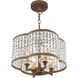 Grammercy 4 Light 14 inch Hand Painted Palacial Bronze Convertible Mini Chandelier/Ceiling Mount Ceiling Light