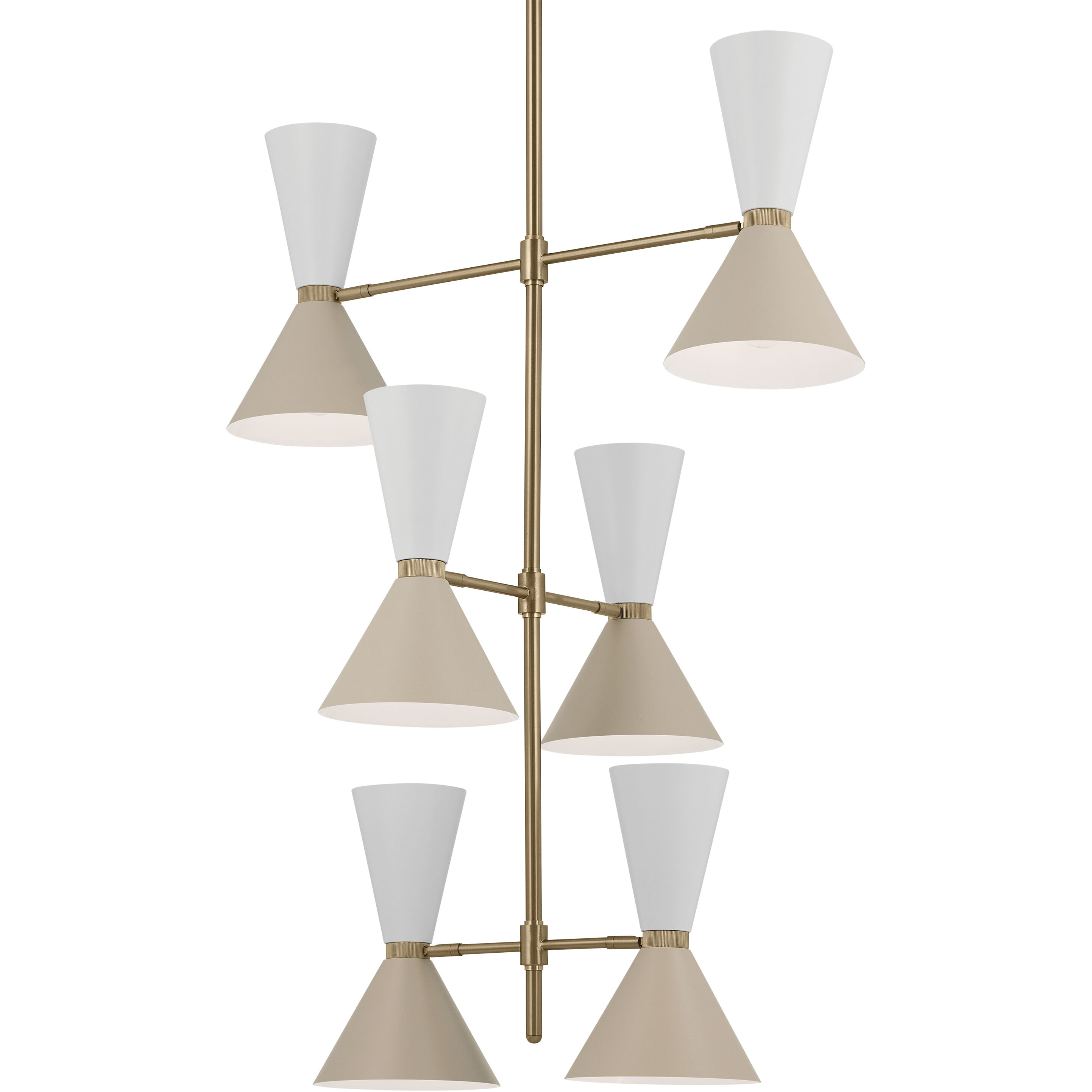 Phix LED 22.5 inch Champagne Bronze with Greige and White Foyer Chandelier Ceiling Light