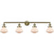 Franklin Restoration Olean LED 43 inch Antique Brass Bath Vanity Light Wall Light in Matte White Glass, Franklin Restoration