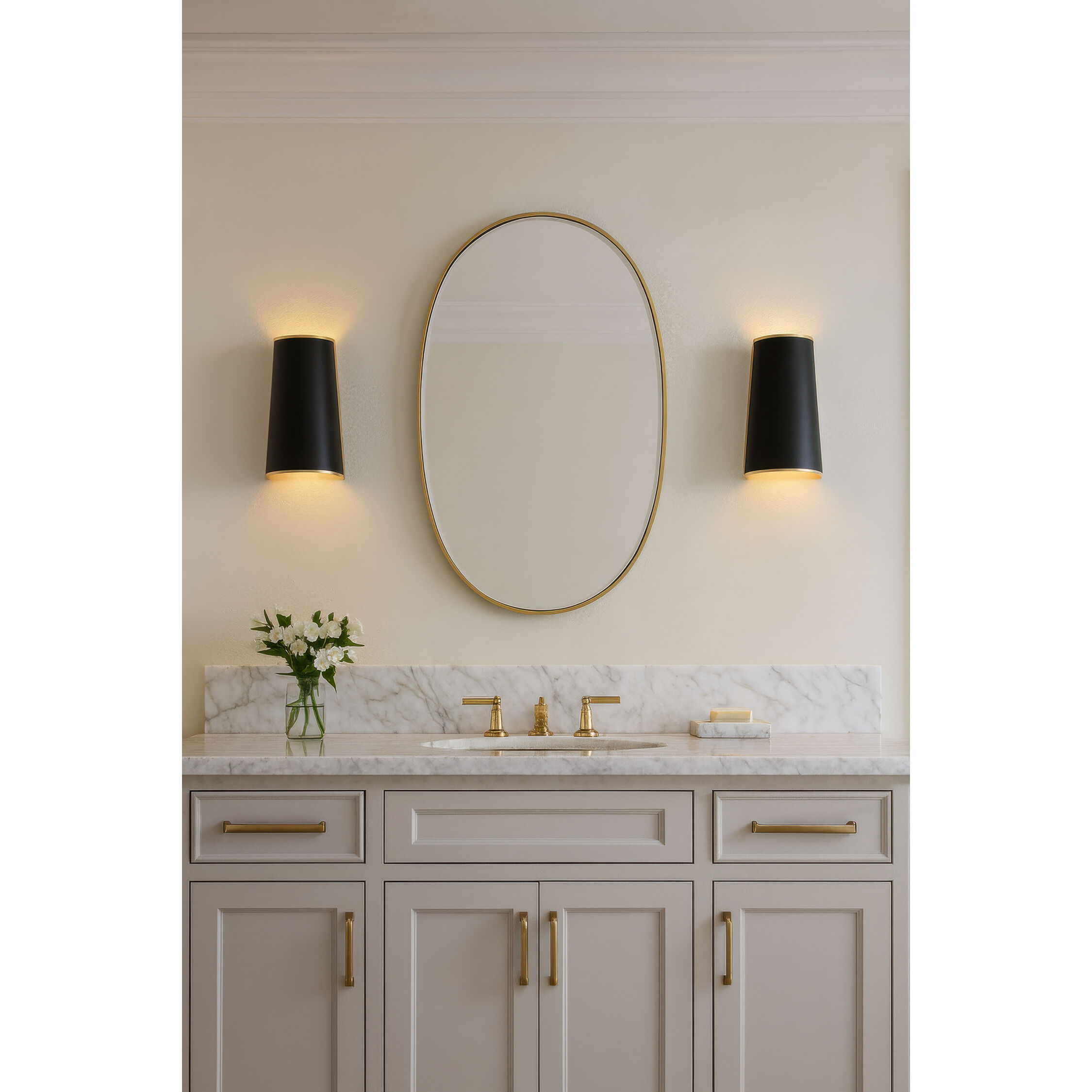 Coco 2 Light 8 inch Matte Black/French Gold Wall Sconce Wall Light