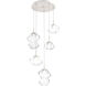 Mesa LED Beige Silver Chandelier Ceiling Light, Multi-Port Round