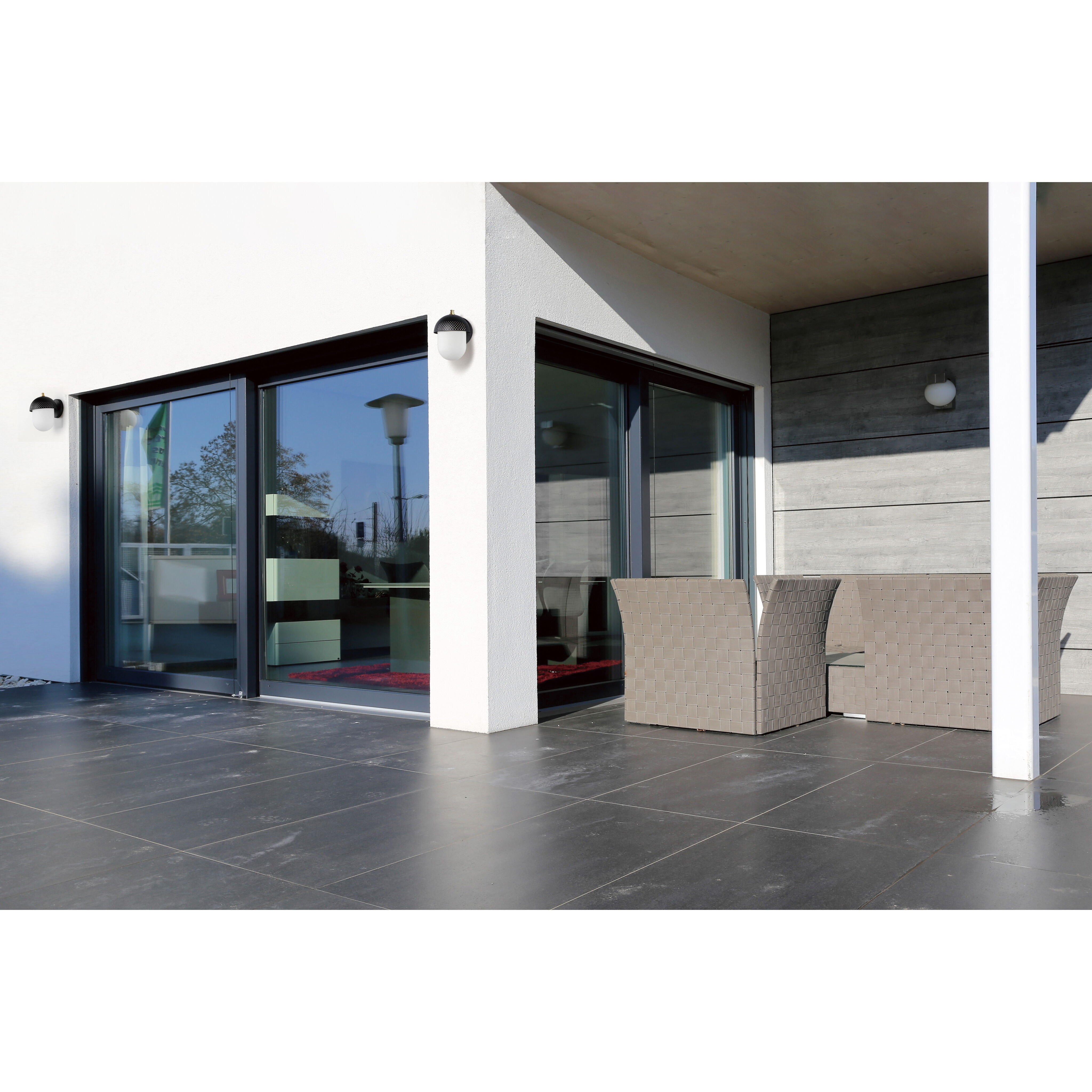 Perf Outdoor 1 Light 11 inch Black / Gold Outdoor Wall Mount