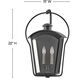 Heritage Yale LED 22 inch Black with Burnished Bronze Outdoor Wall Mount Lantern