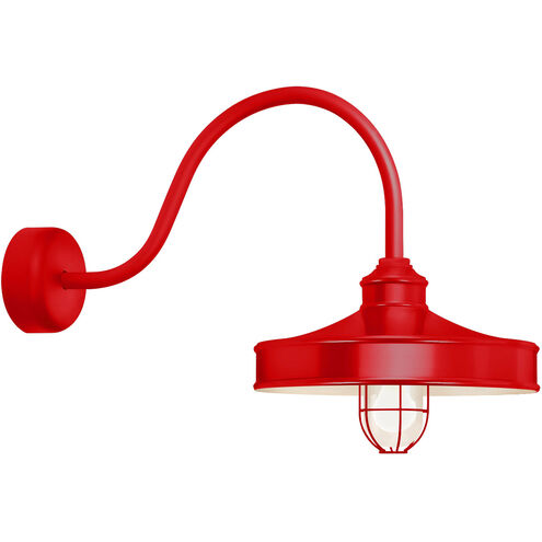 Nostalgia 1 Light 14 inch Red Wall Sconce Wall Light in 30in Arm, Frosted Glass, RLM Classics