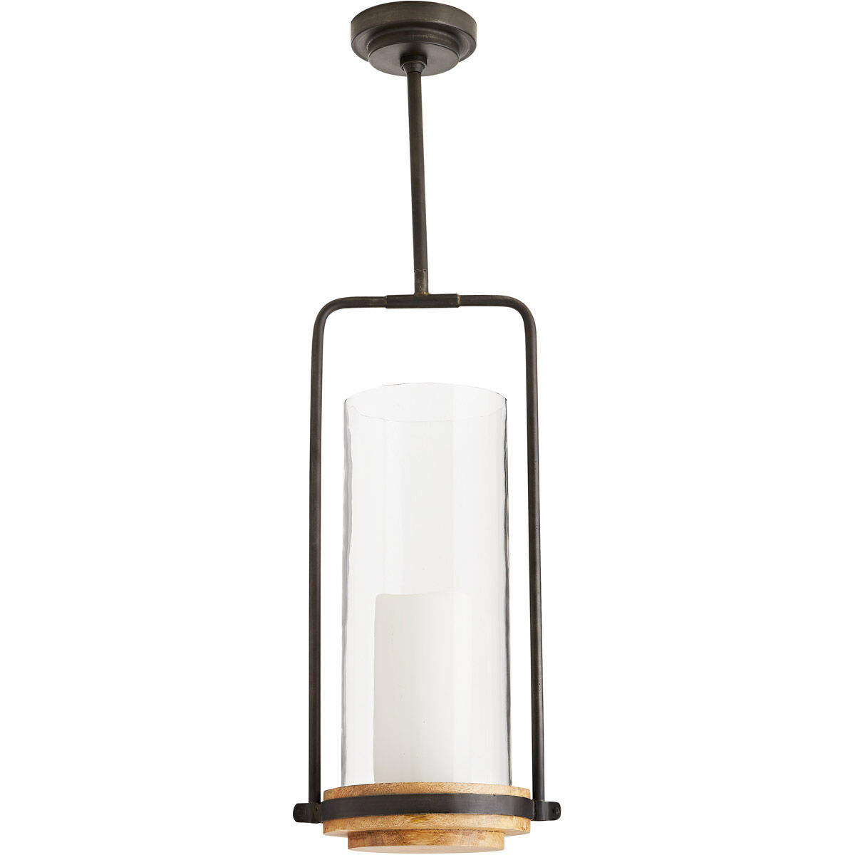 Sumter 1 Light 10.5 inch Black and Bronze with Natural Wood Candle Pendant Ceiling Light, Beth Webb