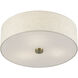 Monroe 3 Light 15 inch Antique Brass Semi Flush Mount Ceiling Light, Large