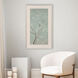 Birds and Flowers II Green and Beige and Gray Framed Art