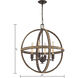 Natural Rope 4 Light 24 inch Oil Rubbed Bronze with Natural Chandelier Ceiling Light
