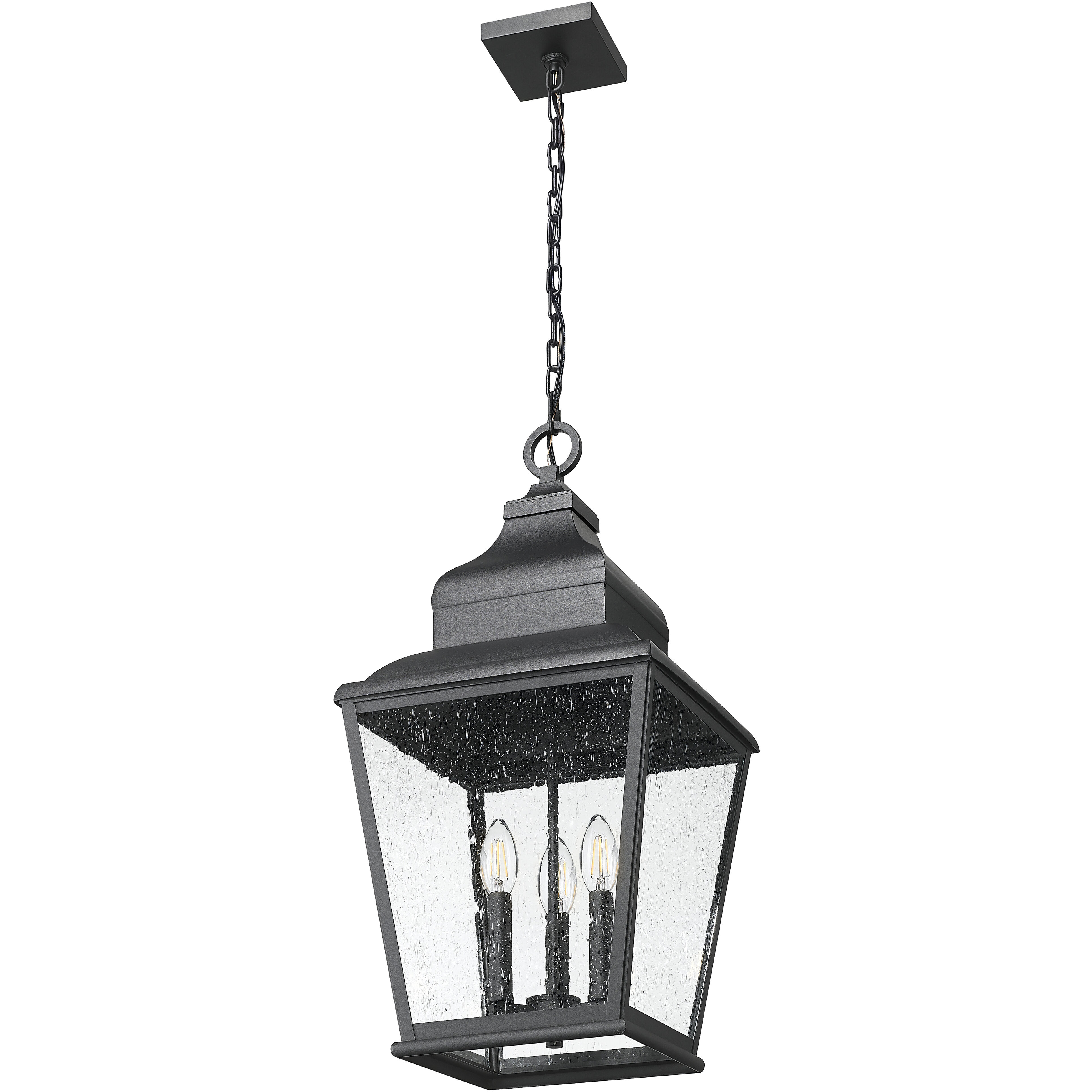 Raphael 3 Light 12 inch Sand Black Outdoor Chain Mount Ceiling Fixture in Soft Sand Black