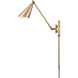 Whitmire 17.75 inch 60 watt Brushed Gold Swingarm Sconce Wall Light, Plug-In/Hardwire