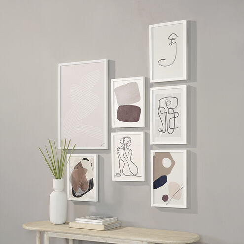 Priyanka White/Multiple Wall Art, 7 Piece