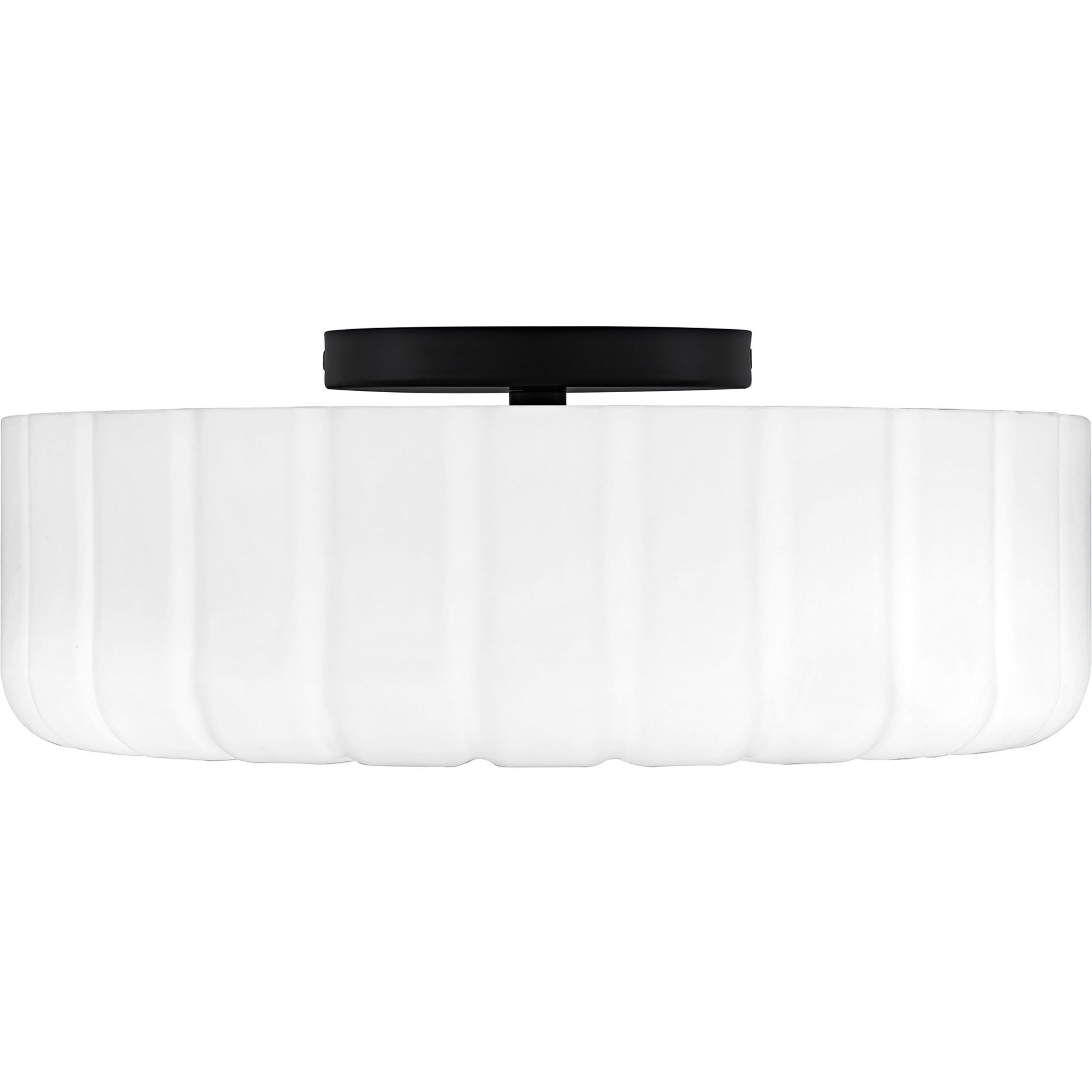 Oberman LED 15 inch Matte Black Flush Mount Ceiling Light, Medium