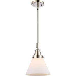 Franklin Restoration X-Large Cone LED 12 inch Polished Nickel Mini Pendant Ceiling Light in Matte White Glass