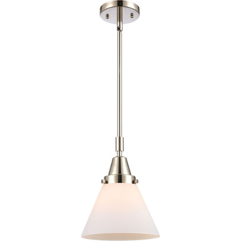 Franklin Restoration X-Large Cone 1 Light 12 inch Polished Nickel Mini Pendant Ceiling Light in Matte White Glass