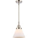 Franklin Restoration X-Large Cone 1 Light 12 inch Polished Nickel Mini Pendant Ceiling Light in Matte White Glass