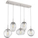Cosmos Incandescent 5 Light 42.2 inch Beige Silver Linear Pendant Ceiling Light in Metallic Beige Silver, Clear Cosmos, Multi-Port