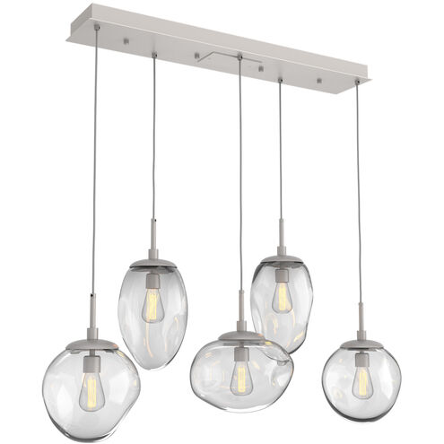 Cosmos Incandescent 5 Light 42.2 inch Beige Silver Linear Pendant Ceiling Light in Metallic Beige Silver, Clear Cosmos, Multi-Port