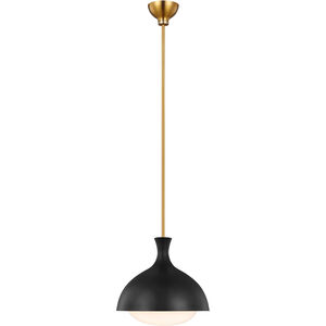 AERIN Lucerne 1 Light 11.5 inch Midnight Black and Burnished Brass Pendant Ceiling Light in Burnished Brass / Midnight Black