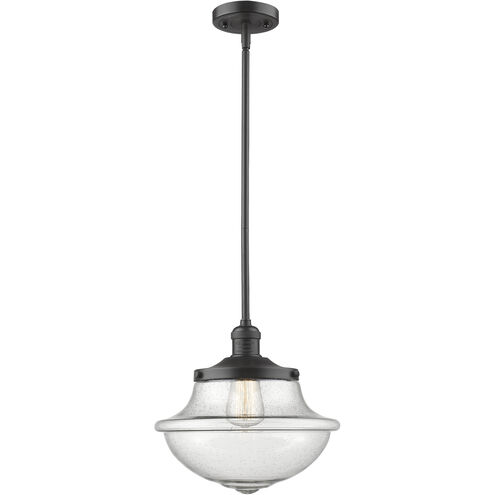 Franklin Restoration Oxford 1 Light 12 inch Oil Rubbed Bronze Mini Pendant Ceiling Light in Incandescent, Seedy, Franklin Restoration