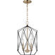 Zarra 3 Light 12 inch Satin Brass Pendant Ceiling Light