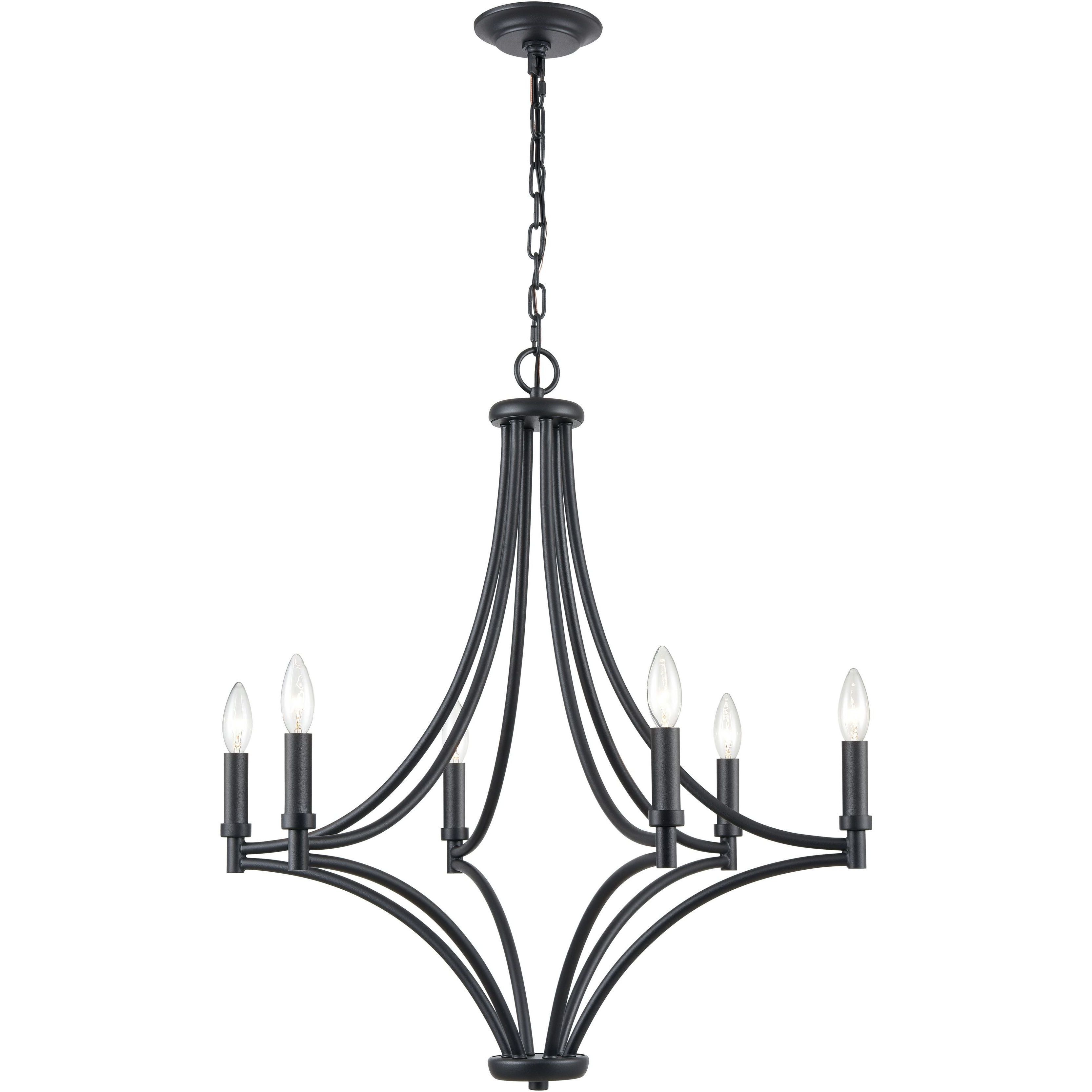 Spanish Villa 6 Light 26 inch Charcoal Chandelier Ceiling Light