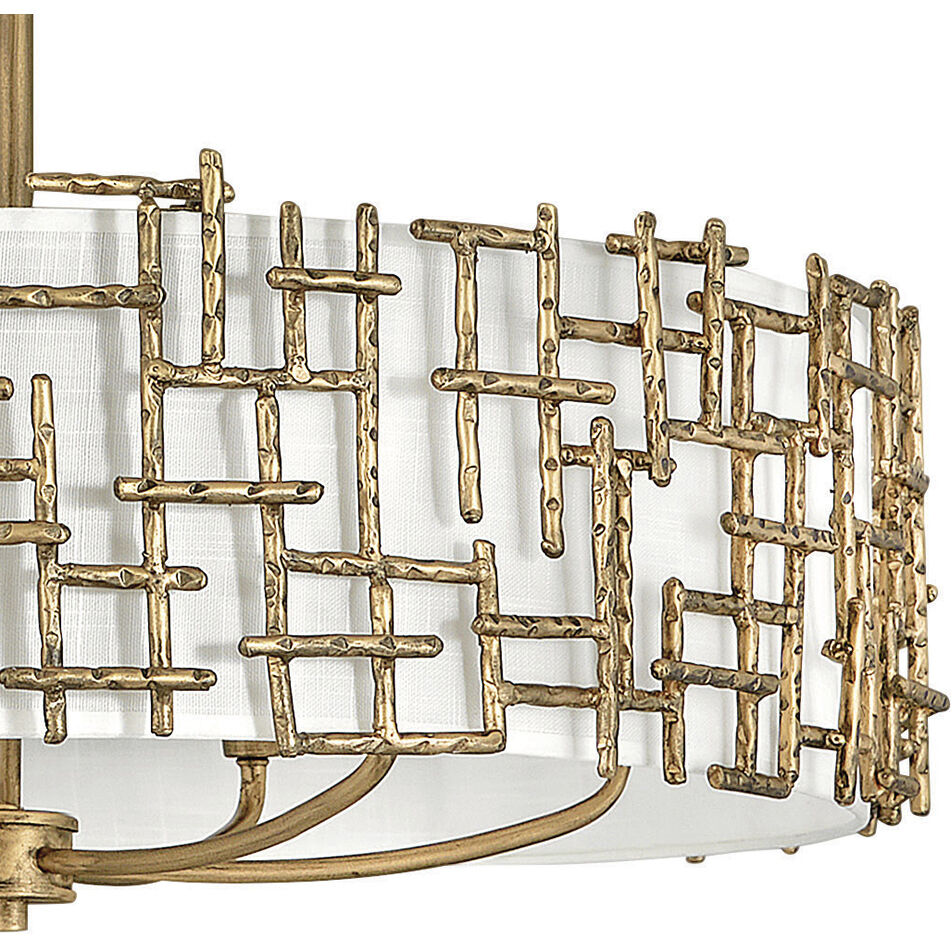 Farrah LED 28 inch Burnished Gold Chandelier Ceiling Light