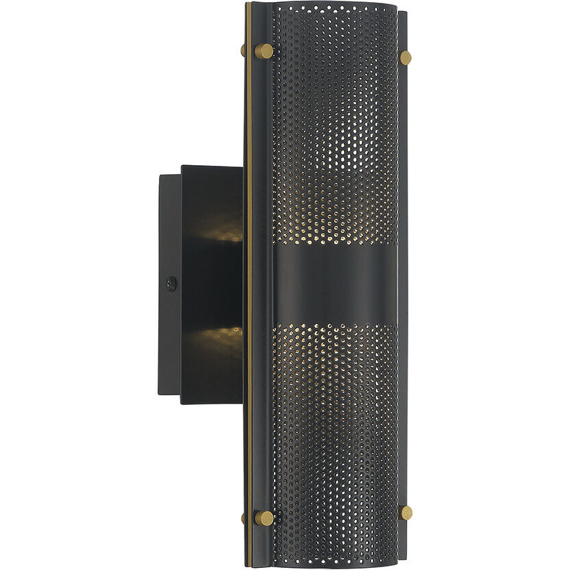 Westcliffe LED 12 inch Gold and Black Outdoor Wall Sconce