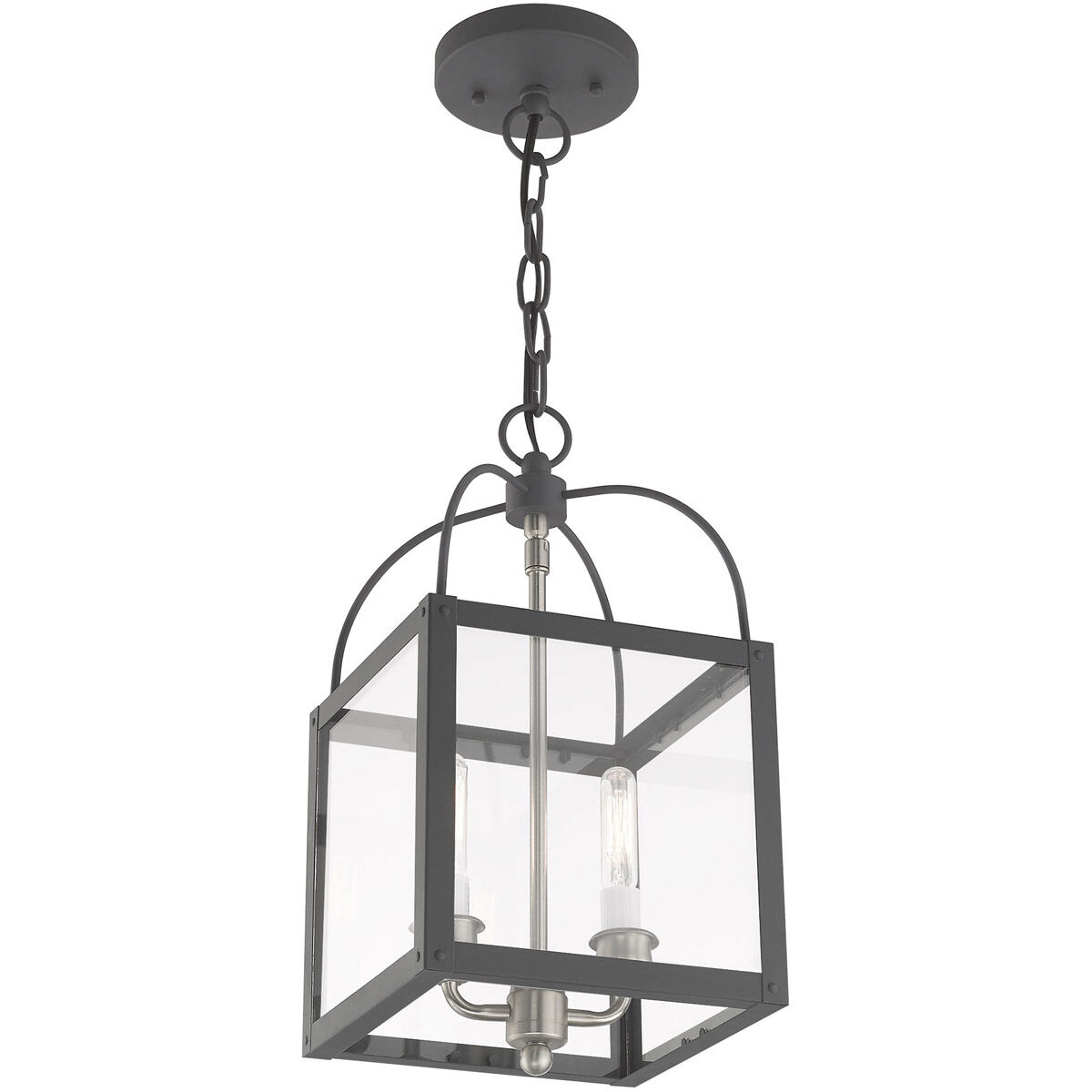 Milford 2 Light 8 inch Scandinavian Gray Convertible Mini Pendant/Ceiling Mount Ceiling Light