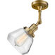 Franklin Restoration Fulton 1 Light 7 inch Brushed Brass Semi-Flush Mount Ceiling Light in Clear Glass, Franklin Restoration