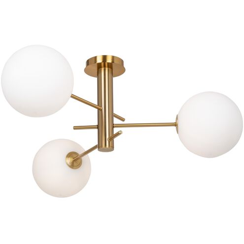 Aurelia LED 31.5 inch Brass Semi-Flush Mount Ceiling Light