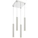 Forest LED 9.5 inch Chrome Chandelier Ceiling Light in Brushed Nickel Steel, 4, 11