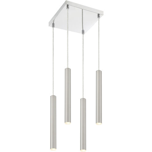 Forest LED 9.5 inch Chrome Chandelier Ceiling Light in Brushed Nickel Steel, 4, 11