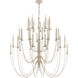 Thomas O'Brien Erika 36 Light 39.5 inch Belgian White Three-Tier Chandelier Ceiling Light