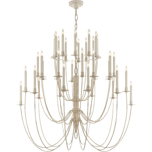 Thomas O'Brien Erika 36 Light 39.5 inch Belgian White Three-Tier Chandelier Ceiling Light
