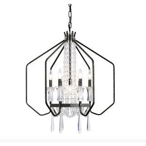 Barcelona 7 Light 26 inch Onyx and Clear Pendant Ceiling Light