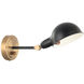 Blare Wall Sconce Wall Light in Aged Gold Brass and Black