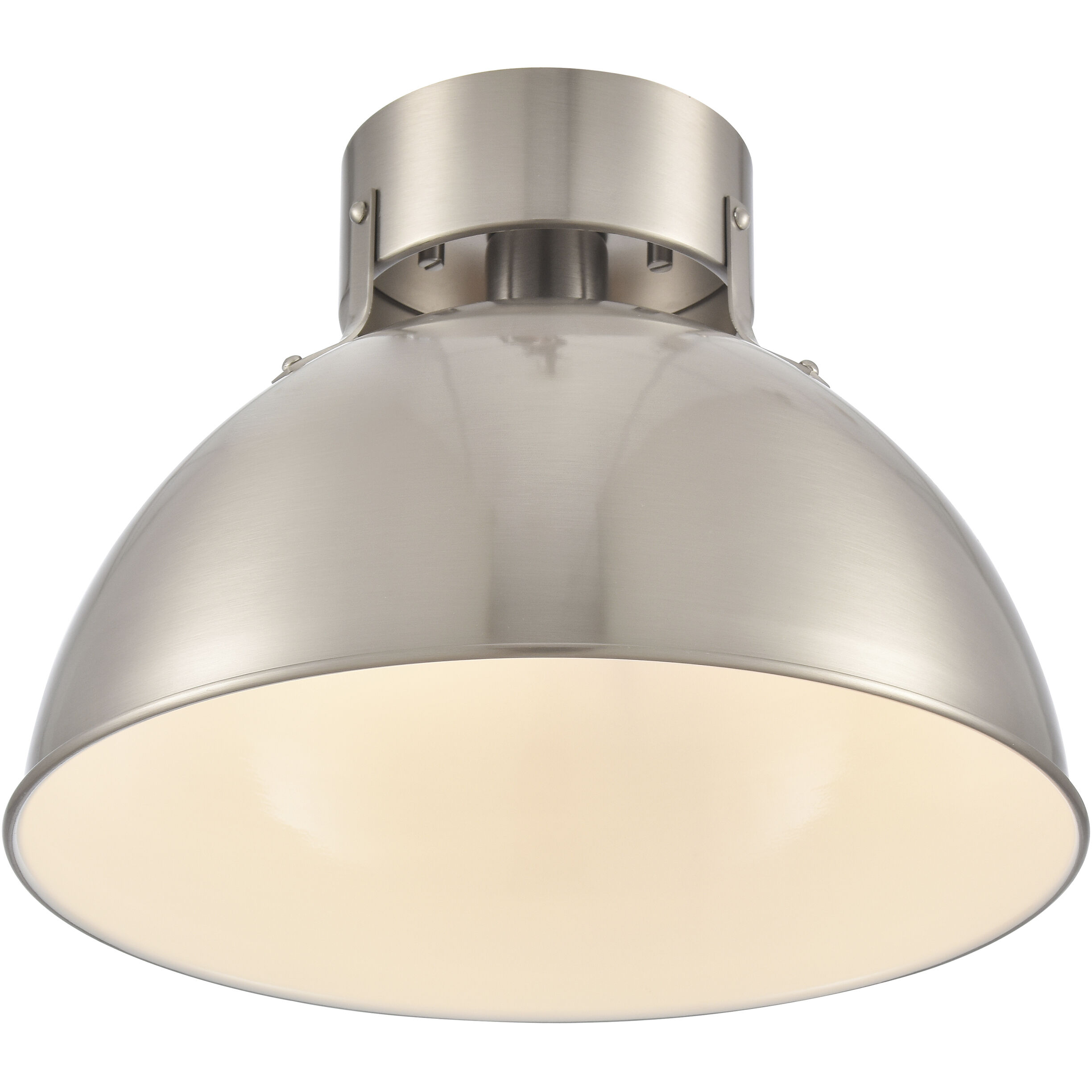 Zayne 1 Light 12 inch Brushed Nickel Semi Flush Mount Ceiling Light