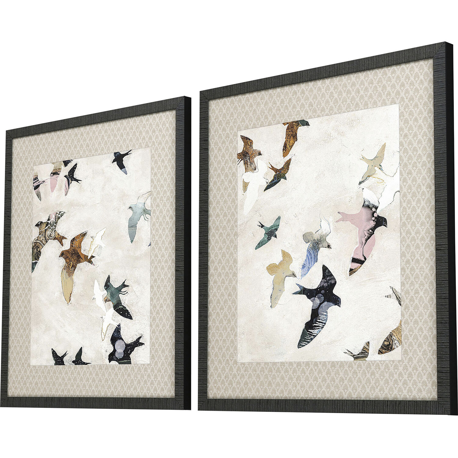 Animals Blue and Black and Pink and Rust Framed Art