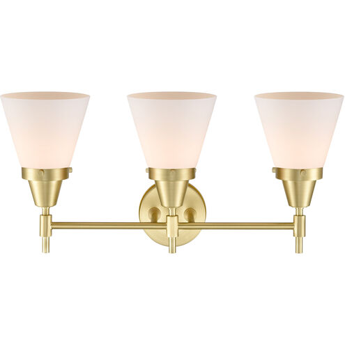 Caden LED 24 inch Satin Brass Bath Vanity Light Wall Light in Matte White Glass