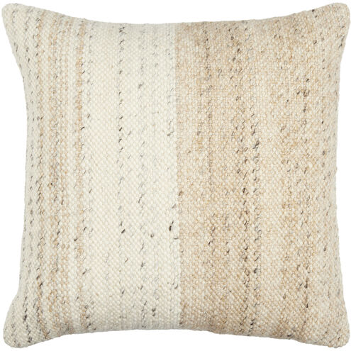 Deccan Traps 20 X 20 inch Tan/Beige/Medium Gray Accent Pillow