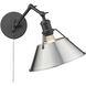 Yep Orwell 1 Light 10 inch Matte Black Swing Arm Wall Lamp Wall Light in Pewter, Adjustable