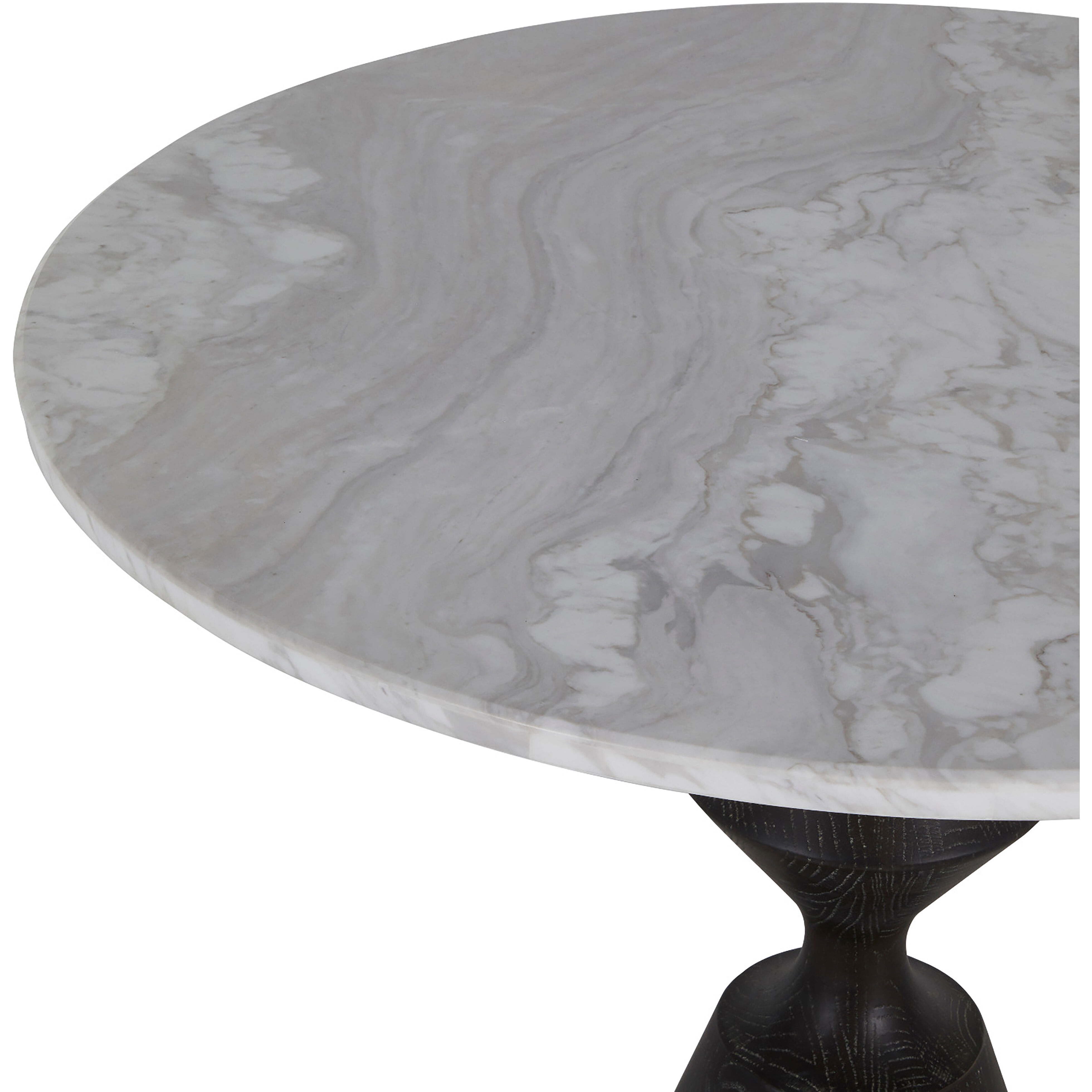 Benedict Volakas Marble and Cerused Black Bistro Table