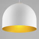 Foster LED 19.75 inch White and Gold Single Pendant Ceiling Light in White/Gold
